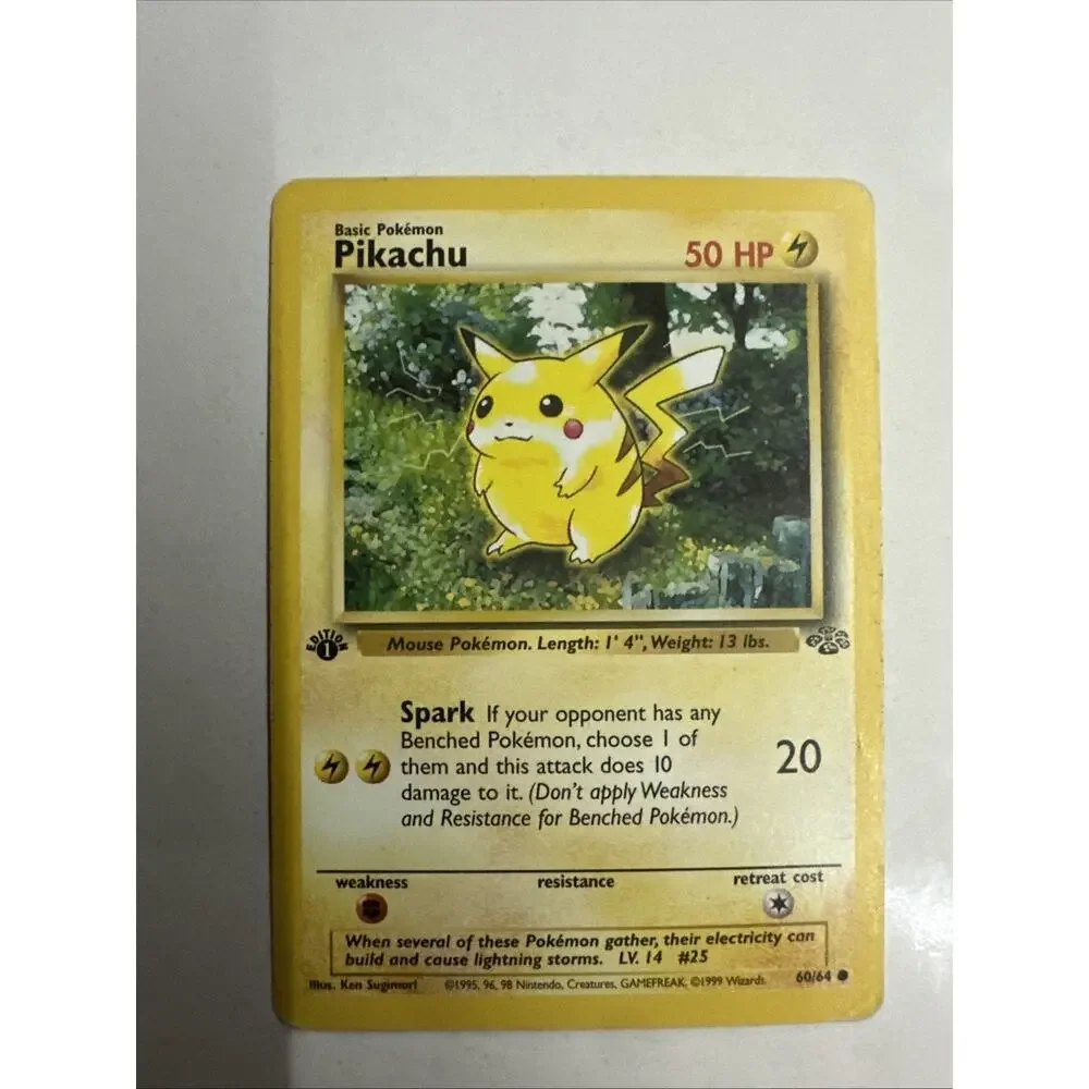 Pikachu 60/64 Jungle 1st Edition Regular Common English WOTC MP Pokemon TCG
